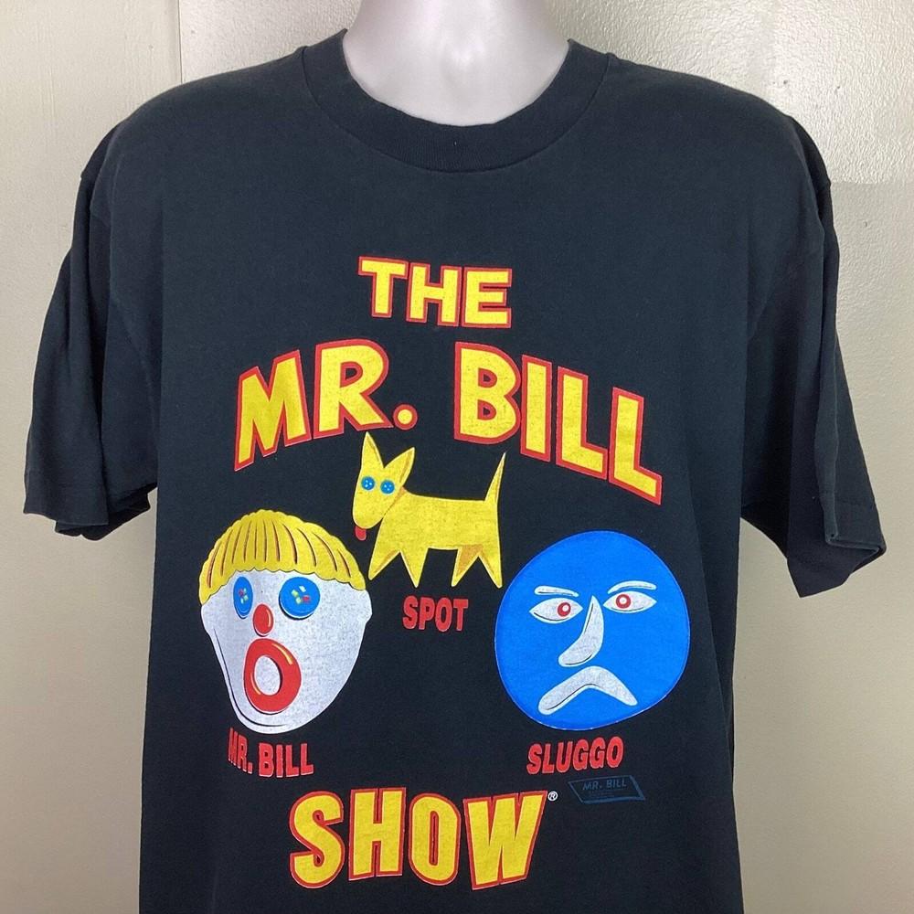 1992 Футболка The Mr Bill Show Черная XL 90-х Sluggo Saturday Night Live Унисекс Футболка XXXXL