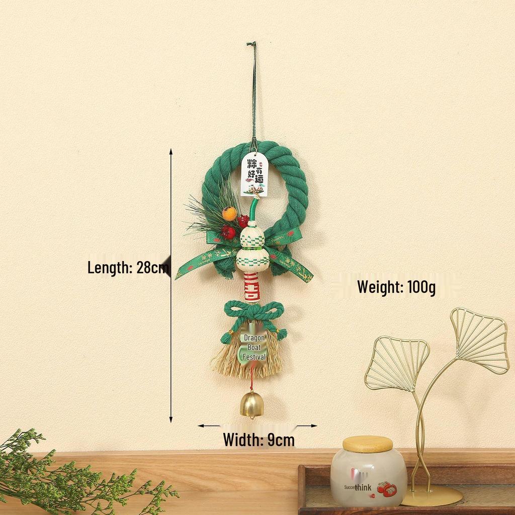 2026 Dragon Boat Festival Mugwort Fan Pendant & Indoor Sachet Bells for Door Handle and Decoration