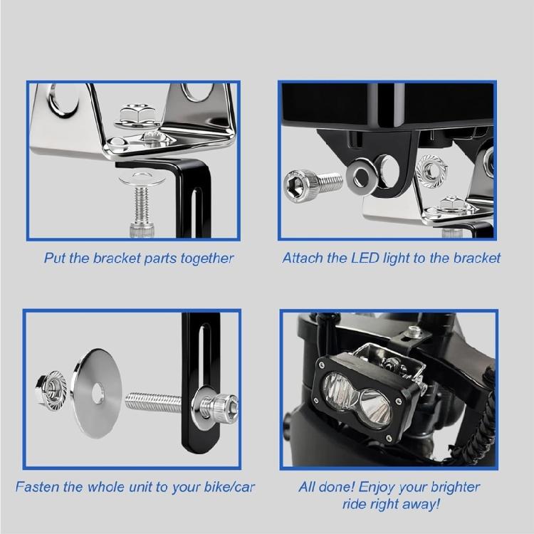 6000-6500K Powerful 20W LED Headlight For Ridstar Electric Motorcycles Commuters Bikes With Easy Plugs Play Setups