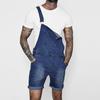 Denim Overall Shorts Solid Color Shoulder Straps Summer Hip Hop Adjustable Short Jean
