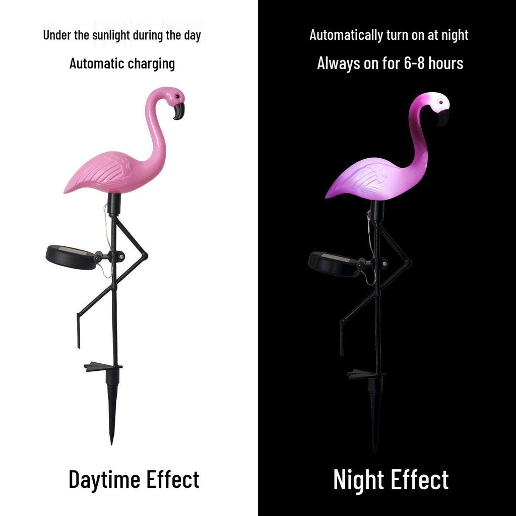 Solar LED Flamingo Garden Stake Light - Outdoor Lawn and Courtyard Decoration