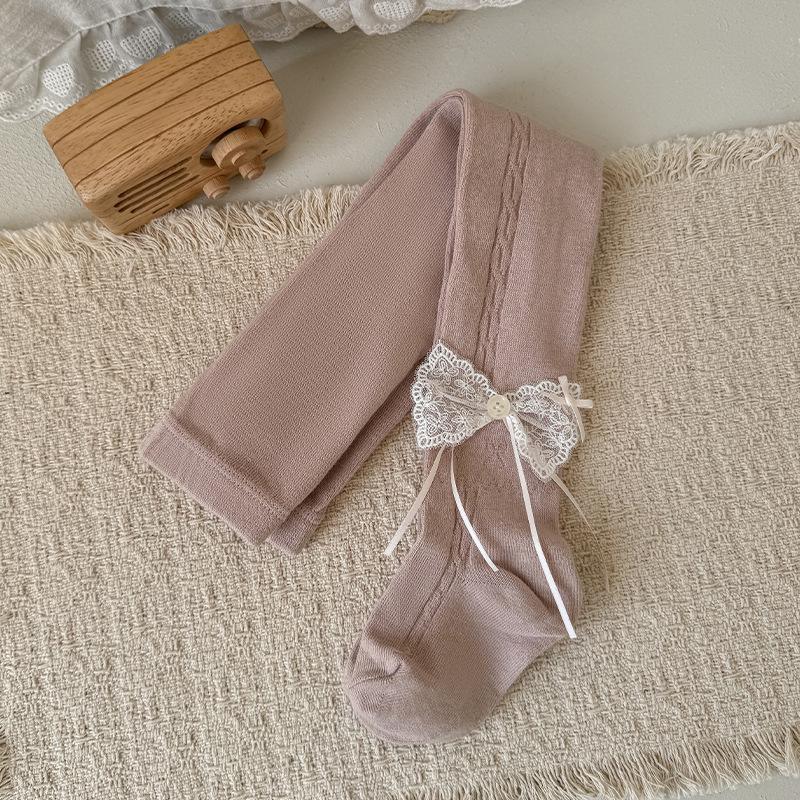 New Spring/Summer Kids' Lace Bowknot Leggings - Cute and Versatile Girls' Tights