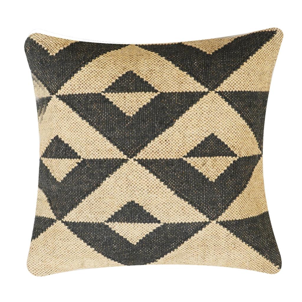 Vintage Jute Kilim Throw Pillow Cover – Navajo Southwestern Cushion Cover, Boho