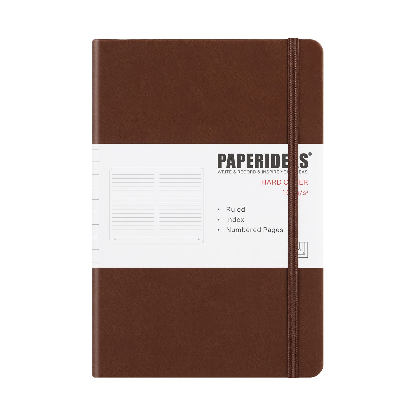 

PAPERIDEAS Hardcover Coffee Notebook, A5, (Horizontal Lines, Brown)