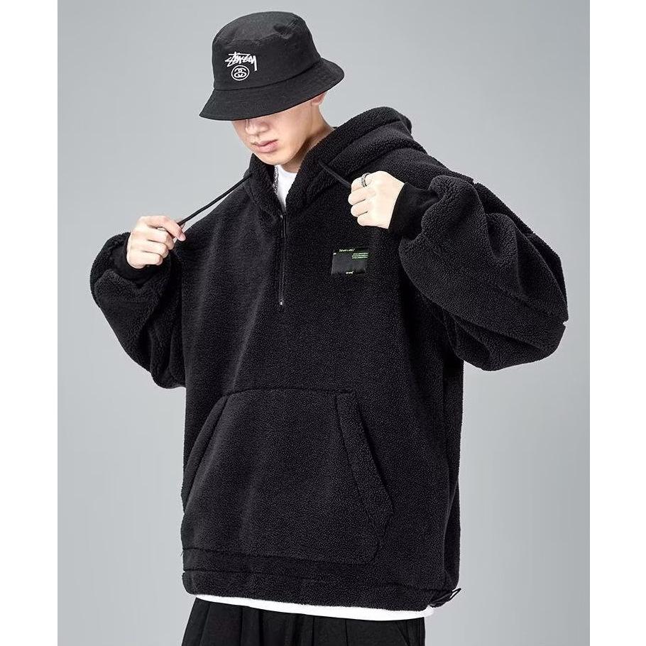 Men's Fleece Hooded Sweatshirt: Autumn/Winter Thickened Loose Fit Jacket