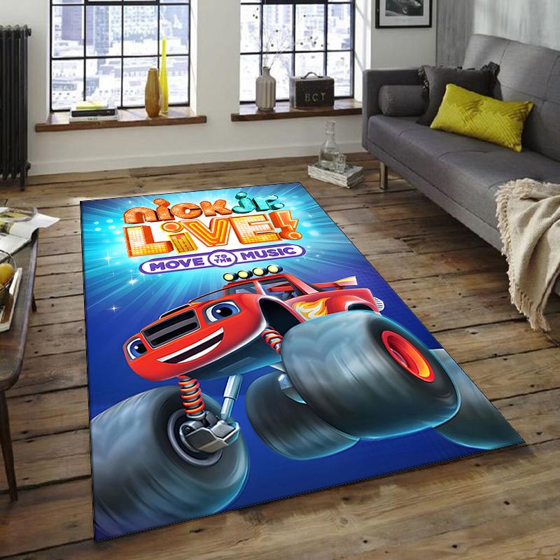 1pc Blaze and the Monster Machines (2) Design Area Rug - Non-Slip, Soft & Cozy Floor Mat for Living Room, Bedroom, Office - Indoor/Outdoor Decorative