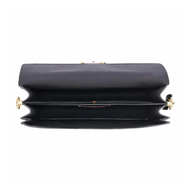 Coach Tabby 30 Gold Metal Logo Cowhide Shoulder Bag Large Women's Black