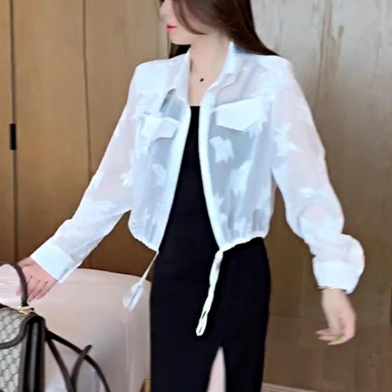 Summer Fashion Loose Casual Sunscreen Top Women Long Sleeve Cardigan Shirt Ladies All-match Buttons Blouse