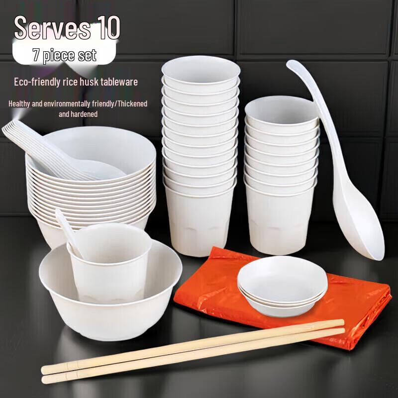 

Ally Disposable Rice Husk Tableware Set 10 Person