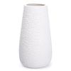 D'vine Dev 12 Inch Modern White Ceramic Vase, Oval-Shaped, Textured Flower Vase with Design Box Packaged, VS-TW-12T