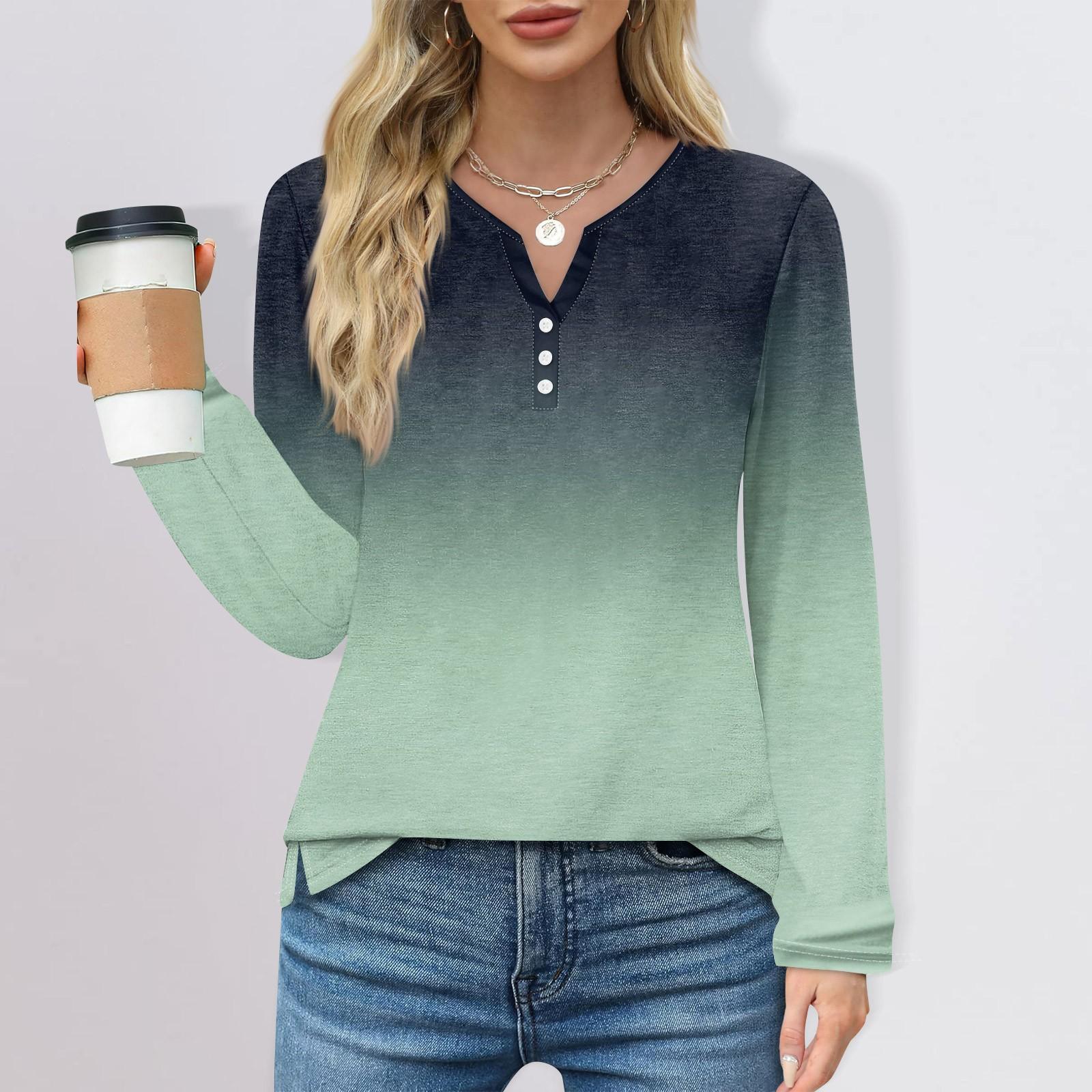 

Жен. Футболка Футболка Пуговицы Цветочный принт Длинный рукав Повседневные Выходные Мода Классический Классический V-образный вырез Обычный Топ XXL зелёный