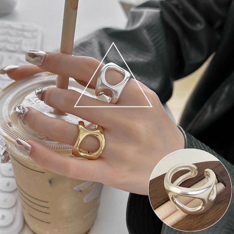 Meier Matte Frosted Wide Band Ring - Women's Fashionable and Versatile Open Ring