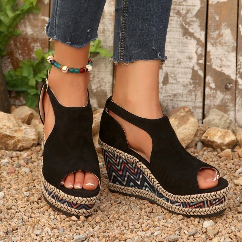 Women Sandals Summer 2025 Heeled Sandals Wedges Comfort Platform Non Slip Peep Toe Shoes Outdoor Beach Shoe Sandalias De Mujer