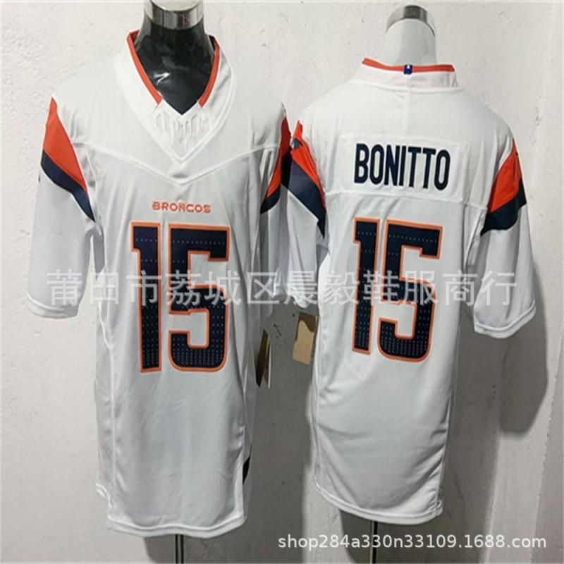 Camiseta Bordada Personalizada NFL Denver Broncos para Hombre - 10 7 15 14 15 Uniforme de Fútbol Estilo Oficial