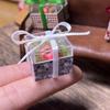 Dollhouse Transparent Christmas Fruit Gift Box Mini Christmas Eve Resin Model Birthday Party Favors Gifts