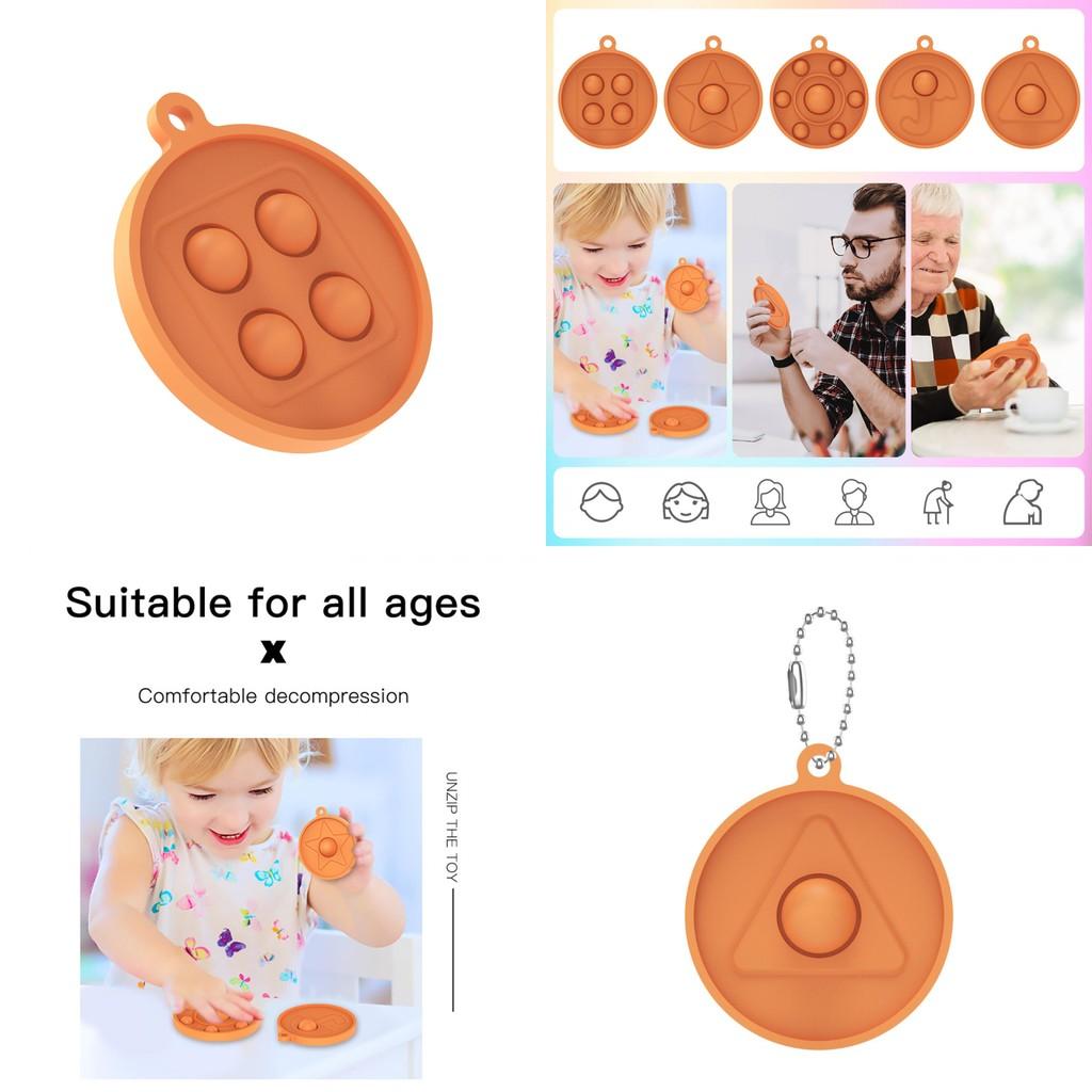 Colorful Squid Game Pop It Simple Dimple Push Bubble Keychain Pendant Fidget Toy For Relaxation