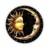 Vintage Round Tin Sign Sun Moon Berries Metal Wall Art