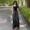 Fashionable Comfortable Vintage Camouflage Work Wide Leg Jeans Women's High Waist Loose Slim Straight Casual Trousers Jeans for Women Long Denim Pants