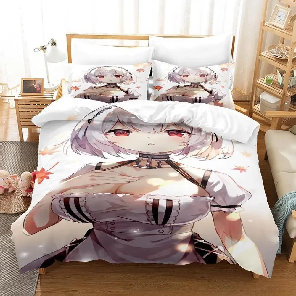 Sexy Azur Lane Sirius 3D Print Bedding Set Cartoon Anime Duvet Cover Adult Kid Bedroom Game Girl