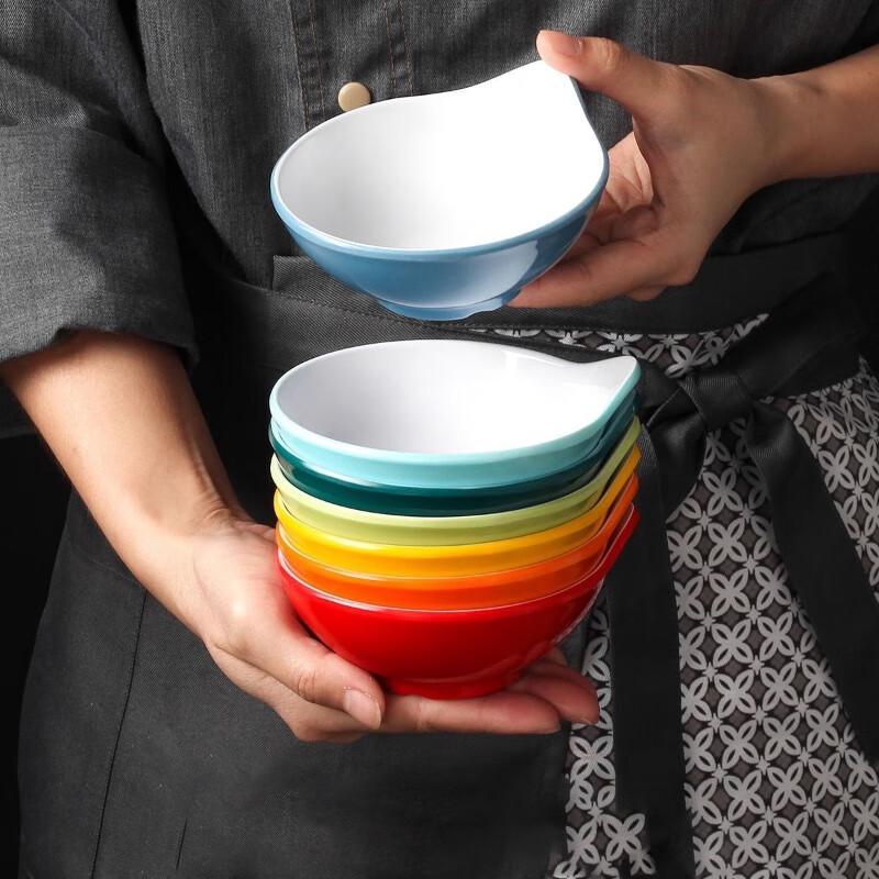 Jijun Melamine Two-Tone Dipping Sauce Bowls with Handle