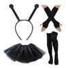 4Pcs Bees Cosplay Costume for Women Halloween, Bees Headbands, Tutu Skirt Bees Striped Leg Warmers Stocking, Long Gloves