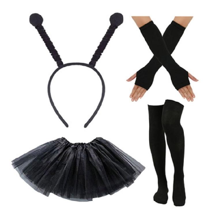 4 шт. Костюм Пчелы Косплей для Женщин на Хэллоуин, Повязки на Голову Пчелы, Юбка-пачка, Полосатые Гетры Пчелы, Длинные Перчатки