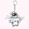 Kawaii Little Cat with Flower Keychains Strawberry Kitten Keyring for Accessories Bag Key Chain Ring Jewelry Fans Friends Gifts