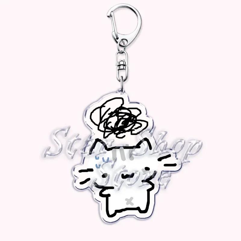 Kawaii Little Cat with Flower Keychains Strawberry Kitten Keyring for Accessories Bag Key Chain Ring Jewelry Fans Friends Gifts