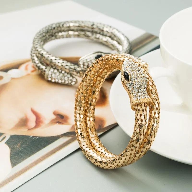 Snake Exaggerated Bracelet Women's Wide Snake Bracelet Trendy Jewelry Retro Versatile