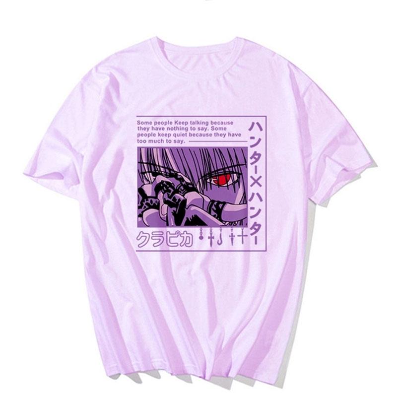 Mote Anime Figur Unik Hunter X Hunter Kurapika Herre T-skjorte Killua Zoldyck Print Harajuku T-skjorte Unisex kortermet Anime T-skjorte