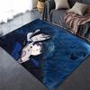 Square Flannel Black Butler Carpet Demon Butler Cartoon Decorative Floor Mat Modern Home Living Room Carpet Bedroom Rug