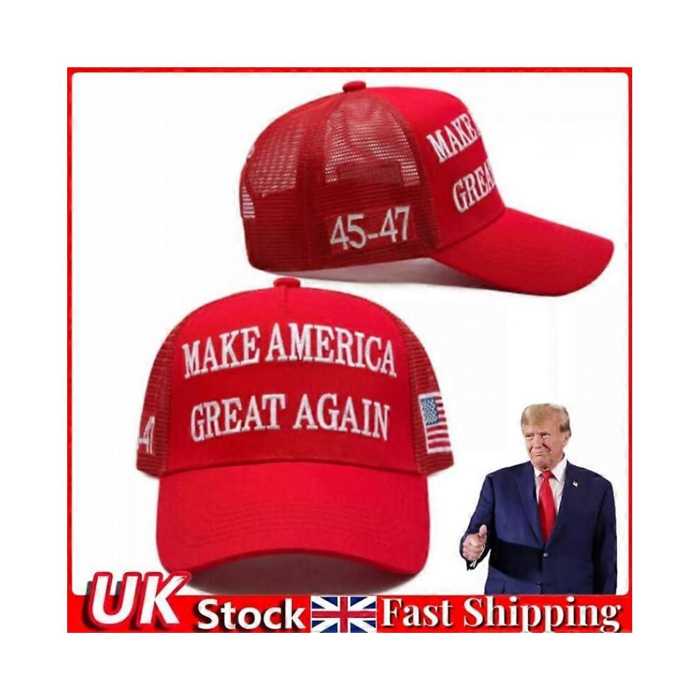 Trump 2024 Maga Red Hat 45-47 Baseball Cap Make America Great Again with USA Flag