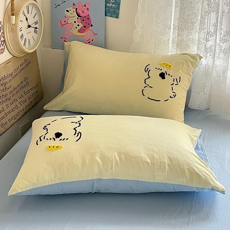 Комплект наволочек с вышивкой из шенилла - 2 шт., хлопок, для общежития/дома 48cm x 74cm