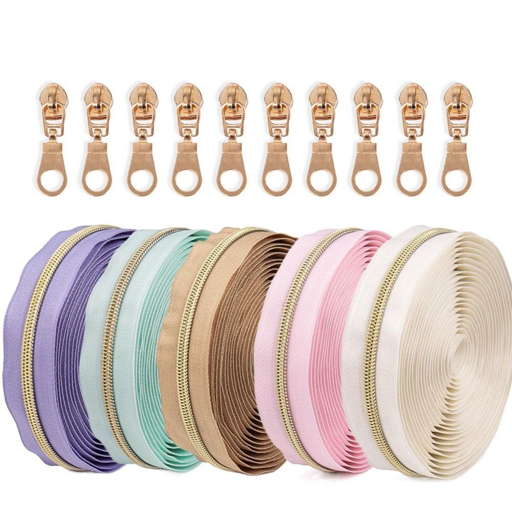 No.5 Bag Zipper Set Contrast Color Slider Closure Zip New Jacket Long Zips  For Sewing Garment