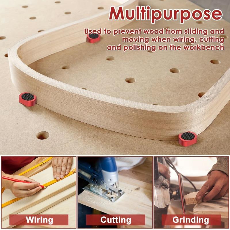 8pcs Workbench Peg Brake Dogs Tenon Stopper 19/20mm Aluminum Alloy Stopper Workshop Table Limit Block Tools Woodworking