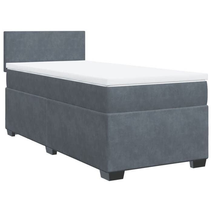 VidaXL Slatted Bed Base and Mattress Dark Grey 80x200 Cm Velvet 3286157