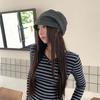 Rivet Ornament Slouchy Beret Solid Color Studded Beanie Newsboy Cap Short Brim Hat  Fashion Girls