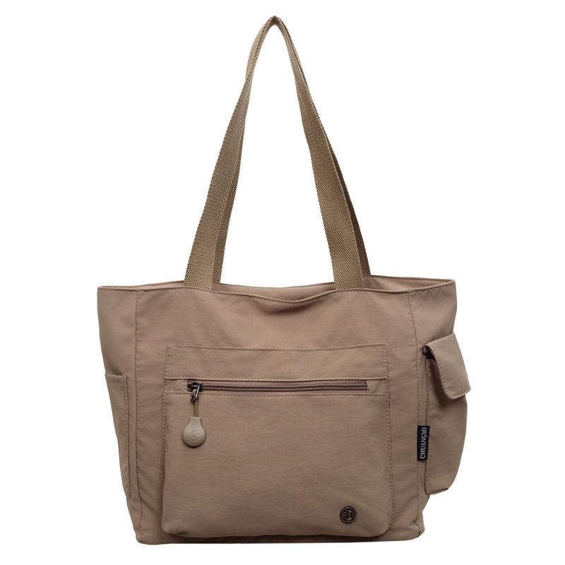 

2025 new lazy style versatile literary class shoulder bag large capacity minimalist solid color casual commuting handbag хакі