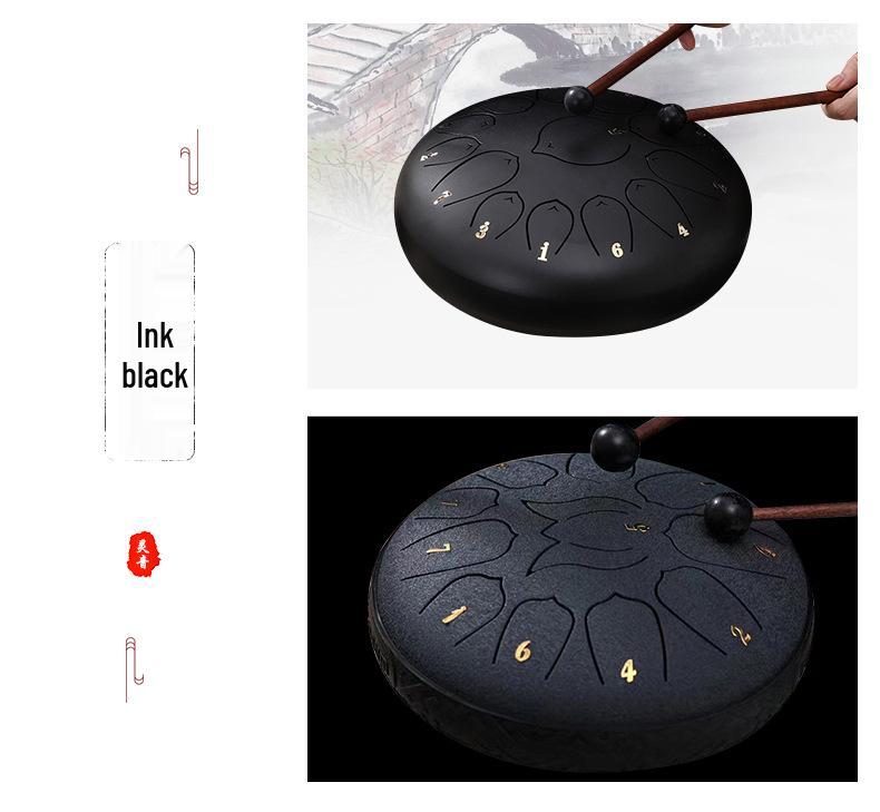 Chinese Style 13-Tone Lotus Steel Tongue Drum (12-inch): Ethereal Children's Educational Percussion Instrument