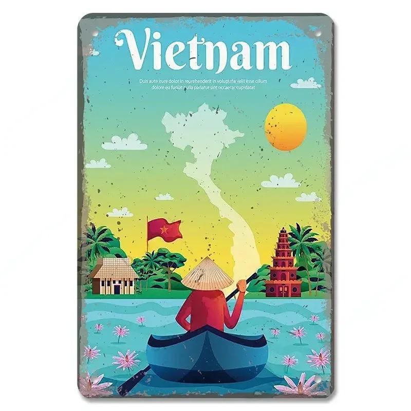 

Винтажный Гавайи Нью-Йорк Санторини Пейзаж Путешествие Тур Постер Ретро Металлические Алюминиевые Знаки Забавная Табличка Дом Бар Кафе Настенный Декор 20x30cm