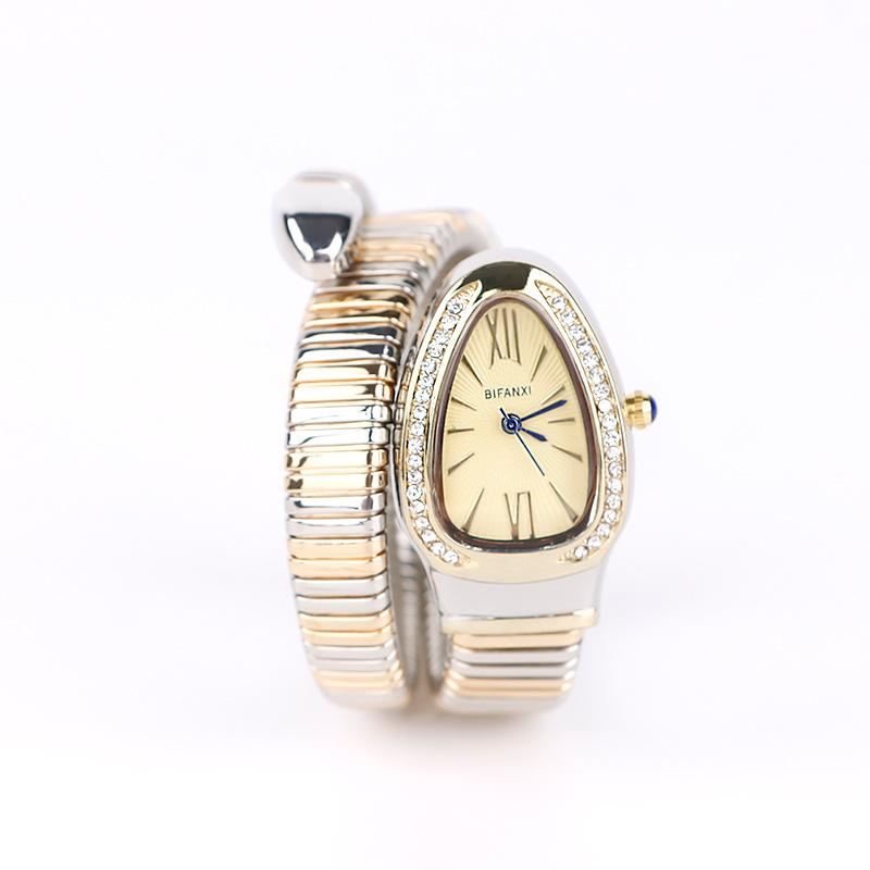 Women Quartz Watch Luxury Diamond Vintage Roman Numerals Gold Case Bangle Bracelet Orologio Watches Ladies Wristwatch