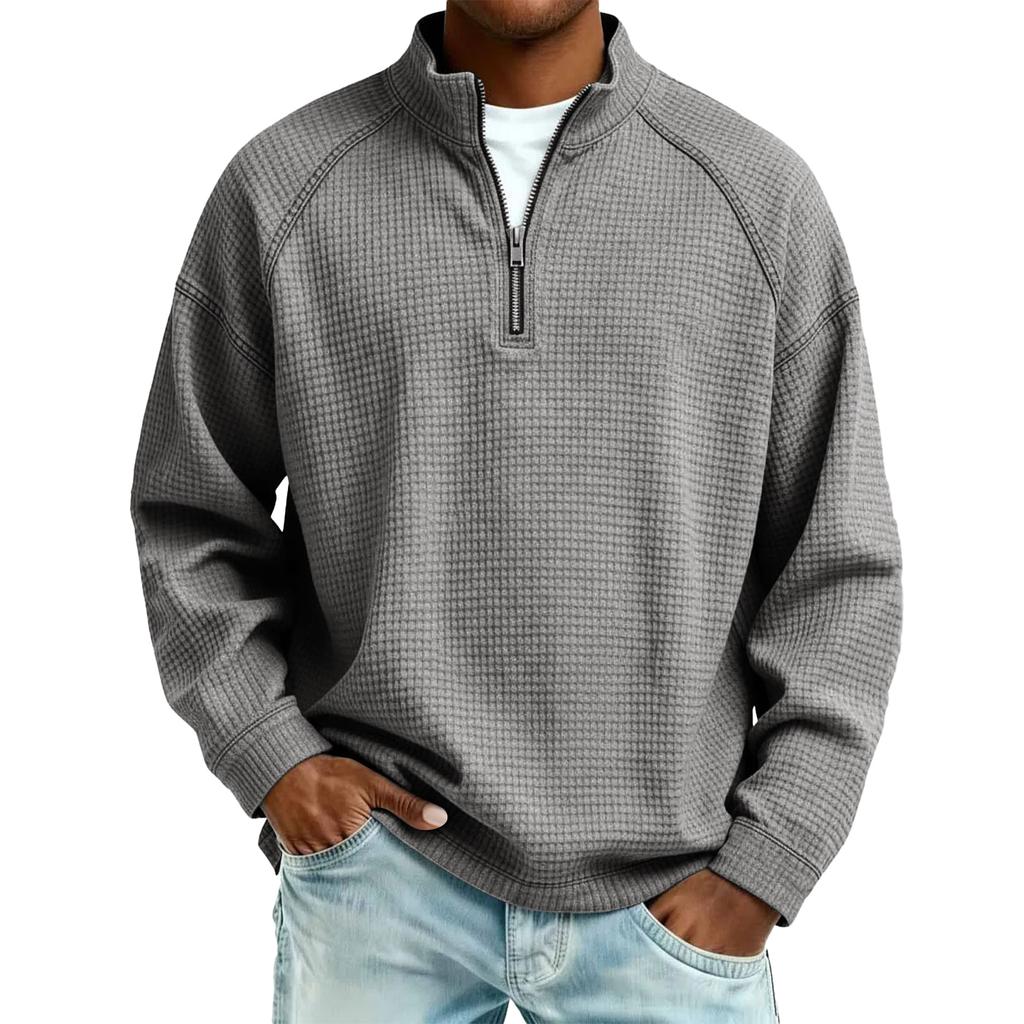 Men's Knit Casual Collar Pullover - Long Sleeve Daily Wear