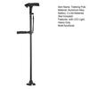 Yousheng Gehstock aus Aluminiumlegierung mit Licht, Alarm, höhenverstellbar, rutschfest, leicht, Doppelgriff, faltbar, Outdoor-Trekkingstock, Gehen