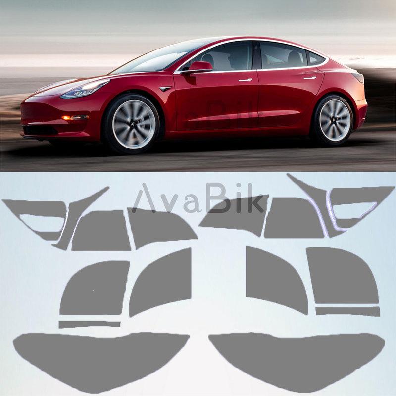 For Tesla Model 3 Y 2017- TPU Blackened Headlight Taillight mudguard Protective Film Modification Black Color Changing Films