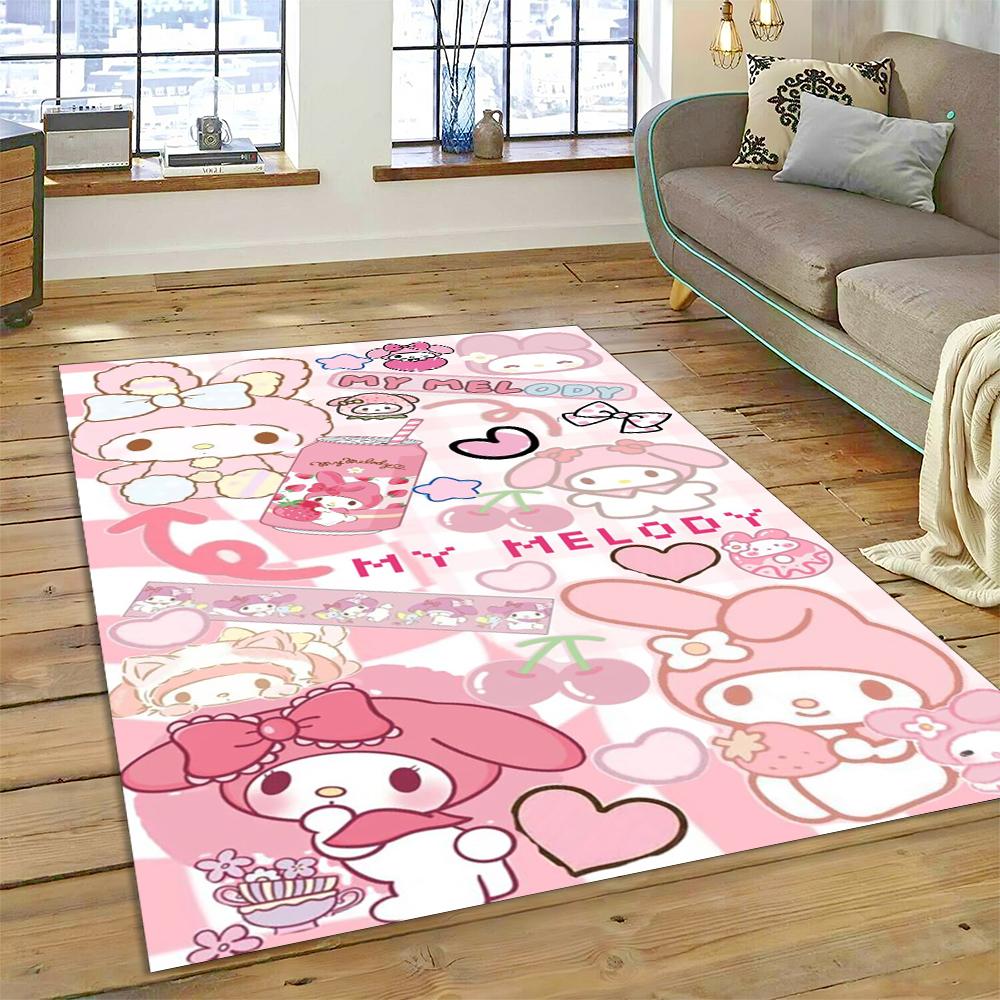 27 Style Cartoon Melody Melo Kawaii Sanrio Carpet Rug for Bedroom Living Room Home Sofa Decoration,kids Large Decor Floor Mat HD