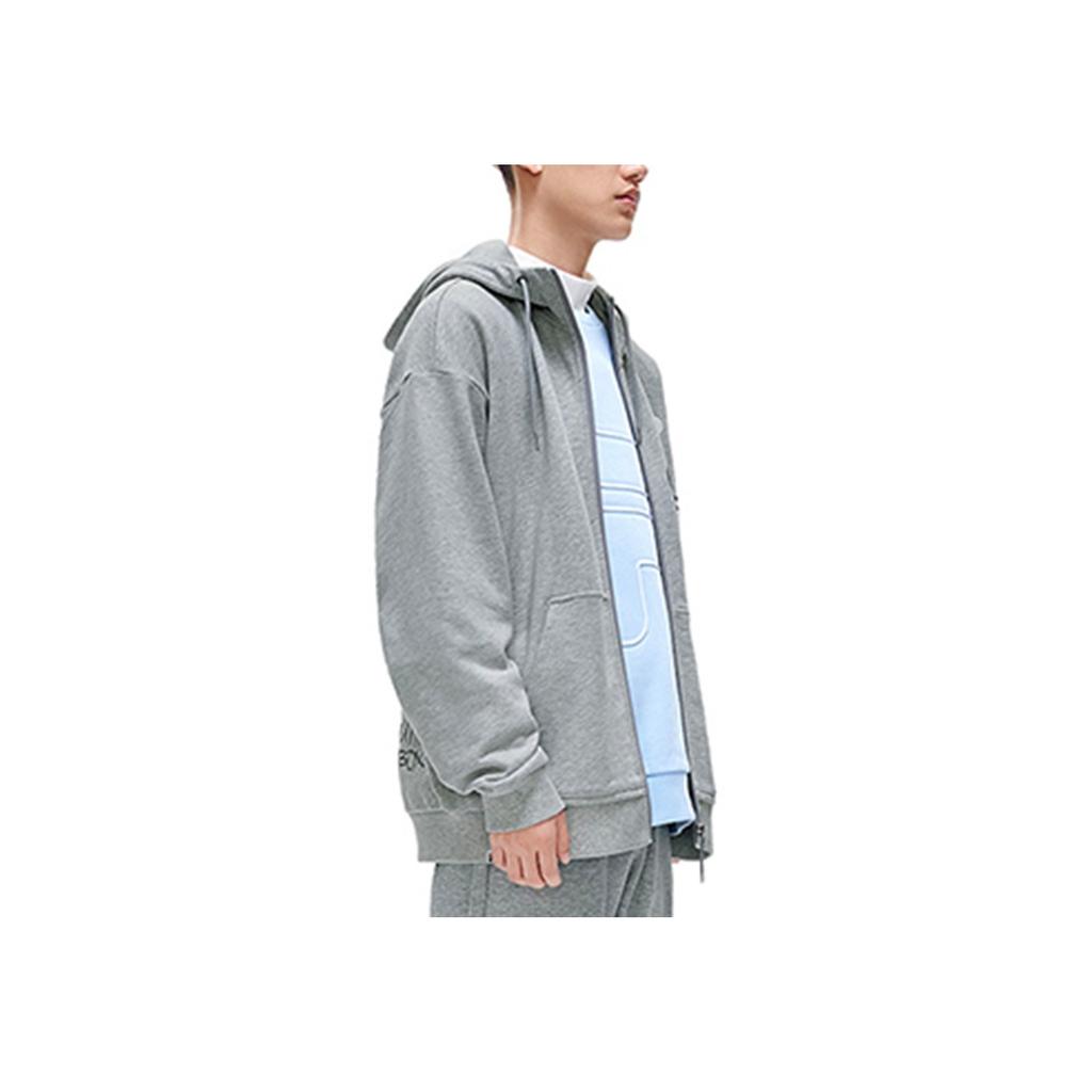 Fila Fusion Large Logo Zip-Up Hoodie Jacket Men jackets Cloud-Gray Flower-Gray T11U216501FMG