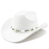Western suede upturned edge Western cowboy hat Men's and women's outdoor travel hat Rolled brim Ethnic style top hat Felt hat