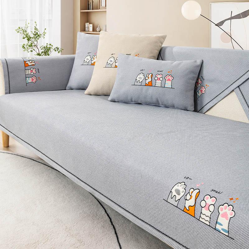 

Диванна подушка з бавовни та льону Four Seasons Універсальна подушка для сидіння Сучасний нековзкий шкіряний диванний чохол Спинка для рушника Тканина для сидіння 30*50cm сірий