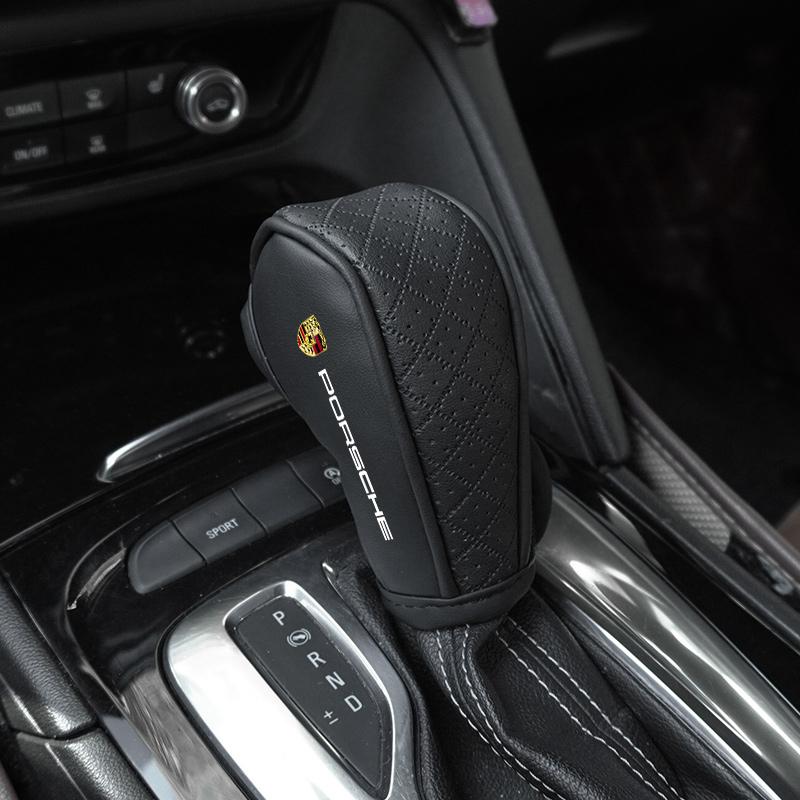 Leder Schalthebelgriff Abdeckung Handbremse Schutzhülle Für Porsche 911 Cayenne Carrera-GT 928 Panamera Boxster Macan 918