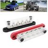2Pcs Battery Bus Bar 6 X 5/16in M8 150A 6 Channel Power Distribution Block with Cover for Vehicle Solar Systems 12V‑48V